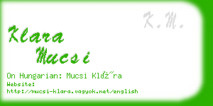 klara mucsi business card